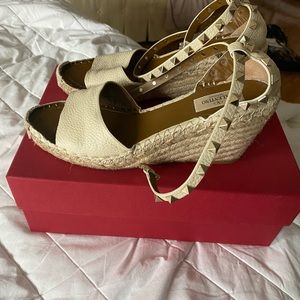 Valentino double espadrille wedge sandal